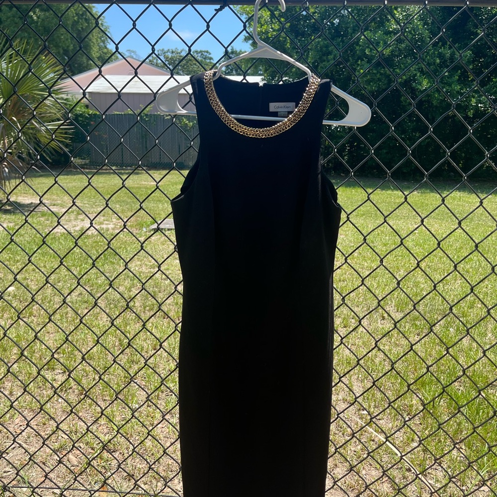 Calvin Klein Womens Dress Sheath Sleeveless Strappy Classy Black Size 8